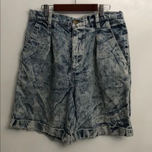 Acid Wash Jean Short vintage style women high rise